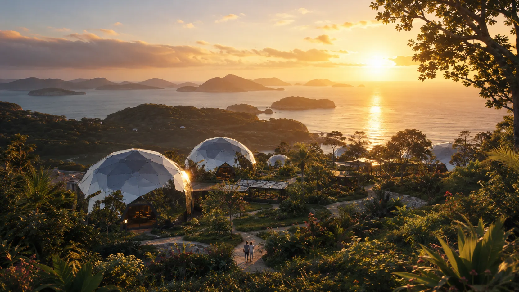 Cinematic view of a Future Island landscape